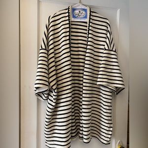 Long black and white striped knit sweater from Anthro